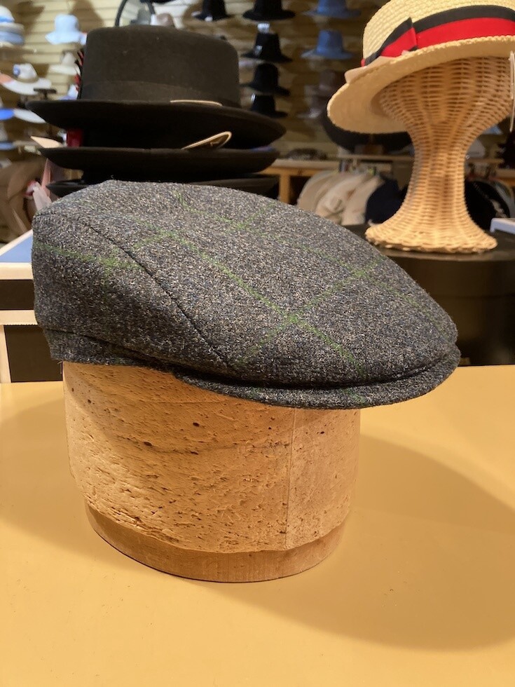 92 Relax 5328 | Blue Overcheck Wool Cap, Size: 57 Medium