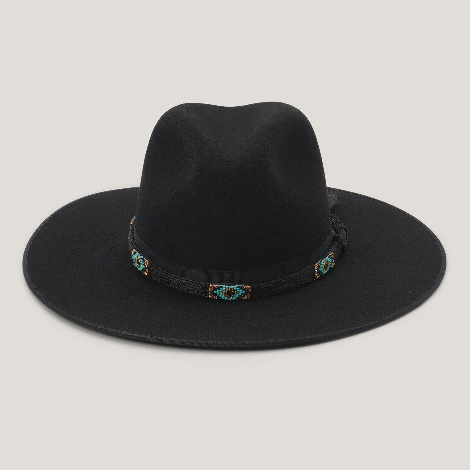 Helix Flat Brim Western Hat, Colour: Black, Size: Small
