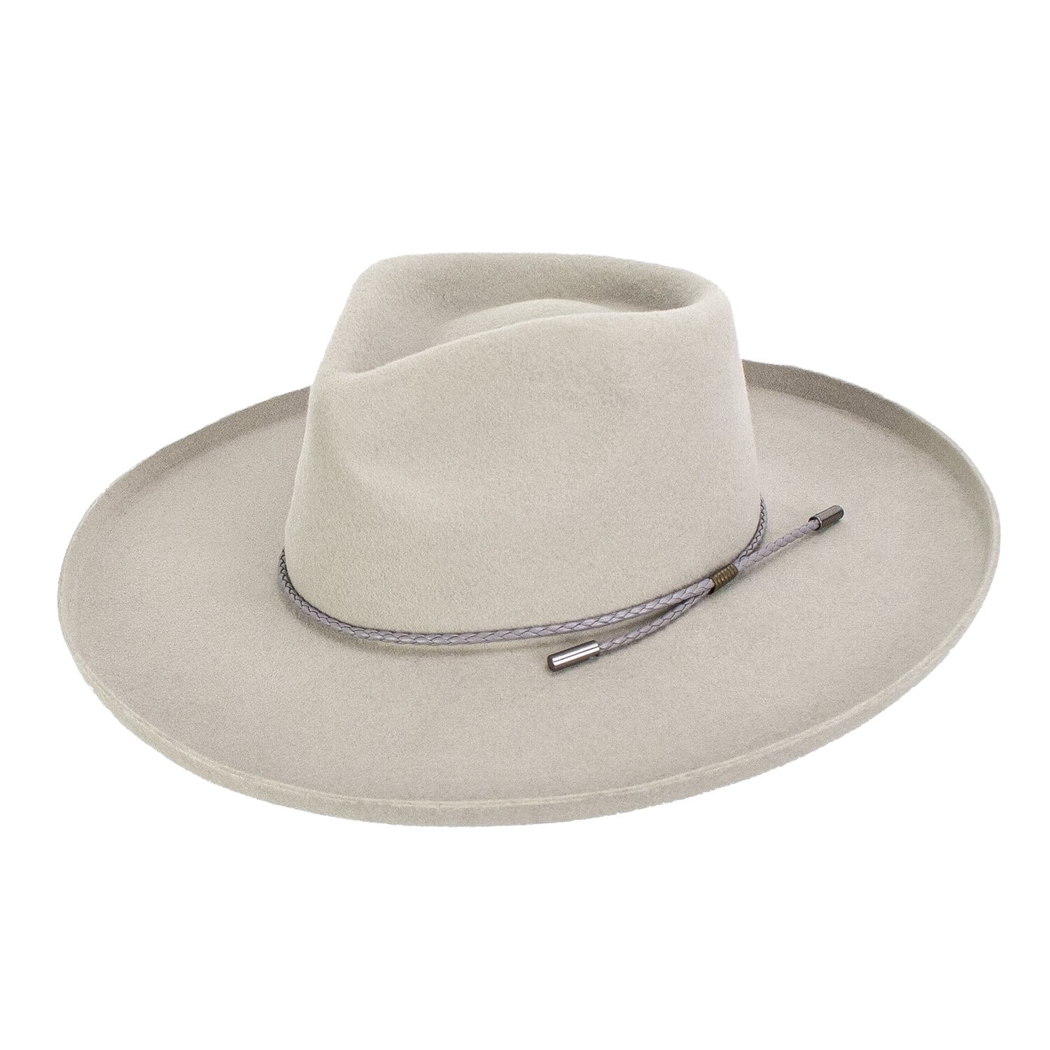 Formative Wool Felt Hat w/ Pencil Curl Brim, Size: One-Size, Colour: Grey