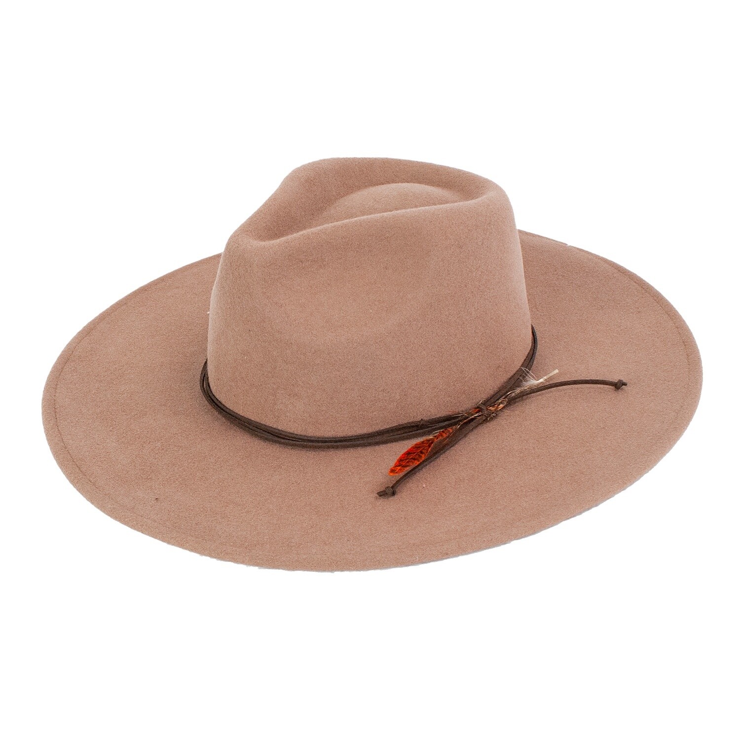 Westbury Wool Felt Hat w/ Vegan Leather Band, Size: One-Size, Colour: Brown