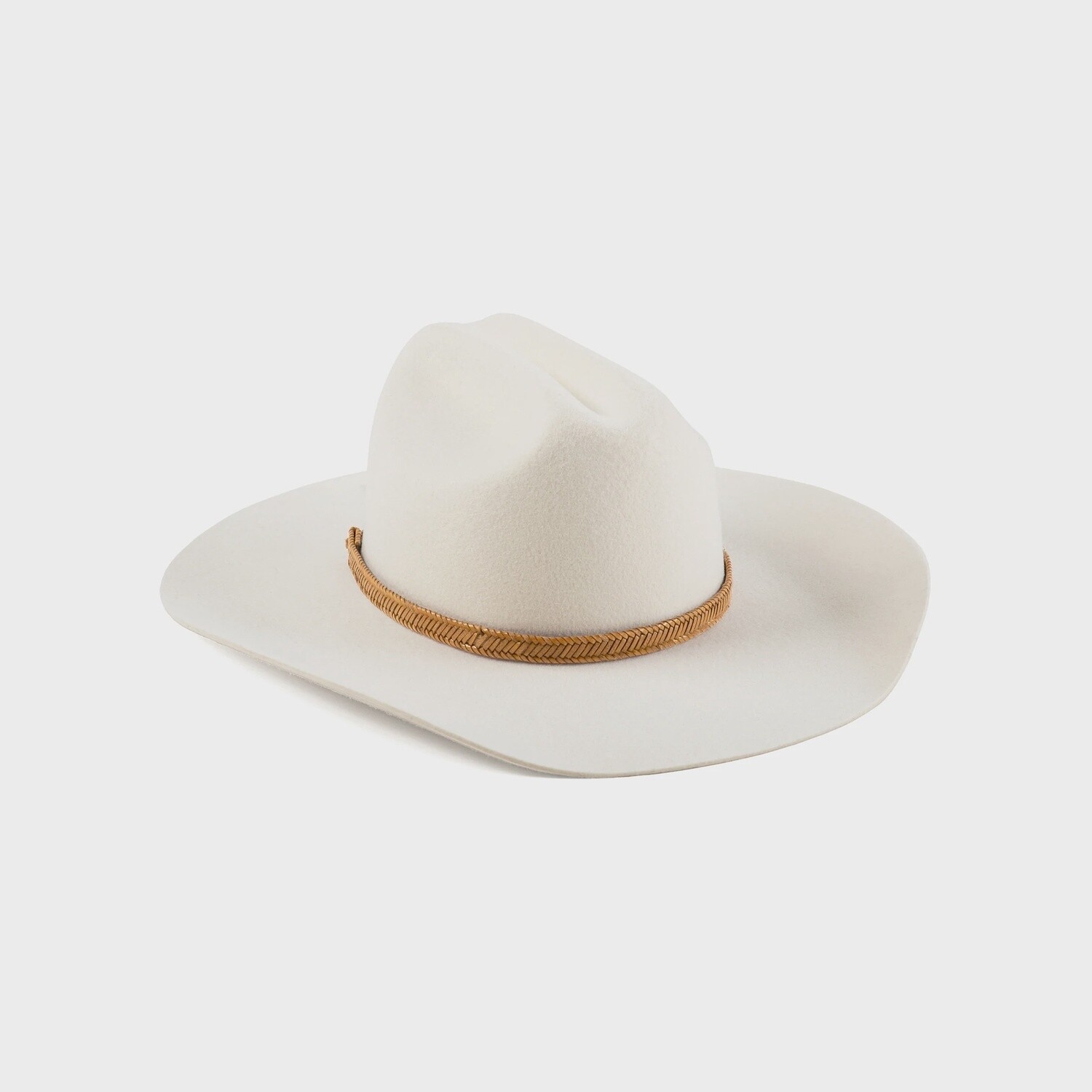 The Ridge Wool Felt Western Hat, Size: 57cm Medium, Colour: Ivory