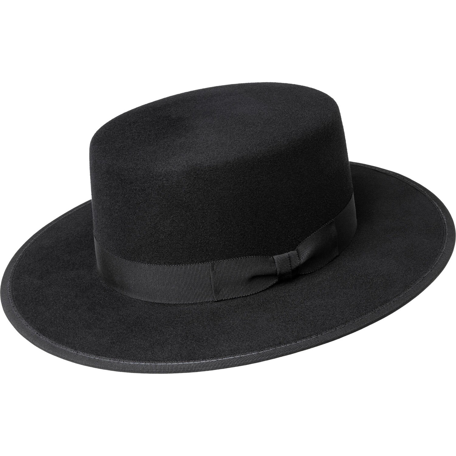 Bolero Flat Brim Wool Felt Hat, Colour: Black, Size: 7