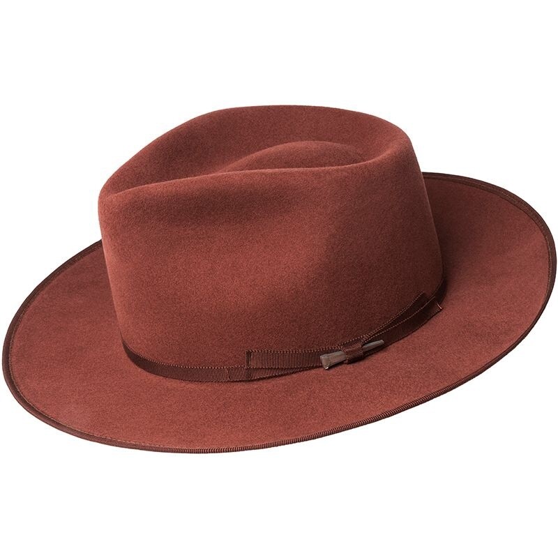 Colver Wool Felt Teardrop Crown Hat, Colour: Ochre, Size: Small