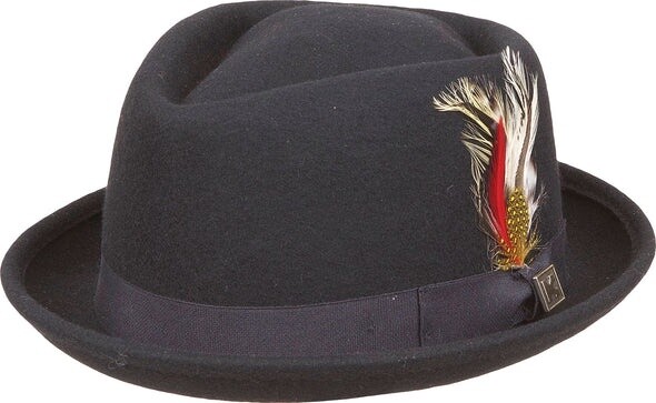 Narrow Brim Diamond Crown Wool Felt Fedora