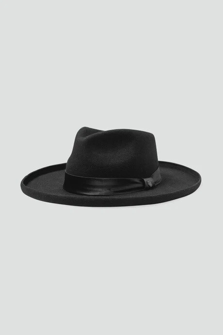 Victoria Felt Fedora, Size: XS, Colour: Black Worn Wash