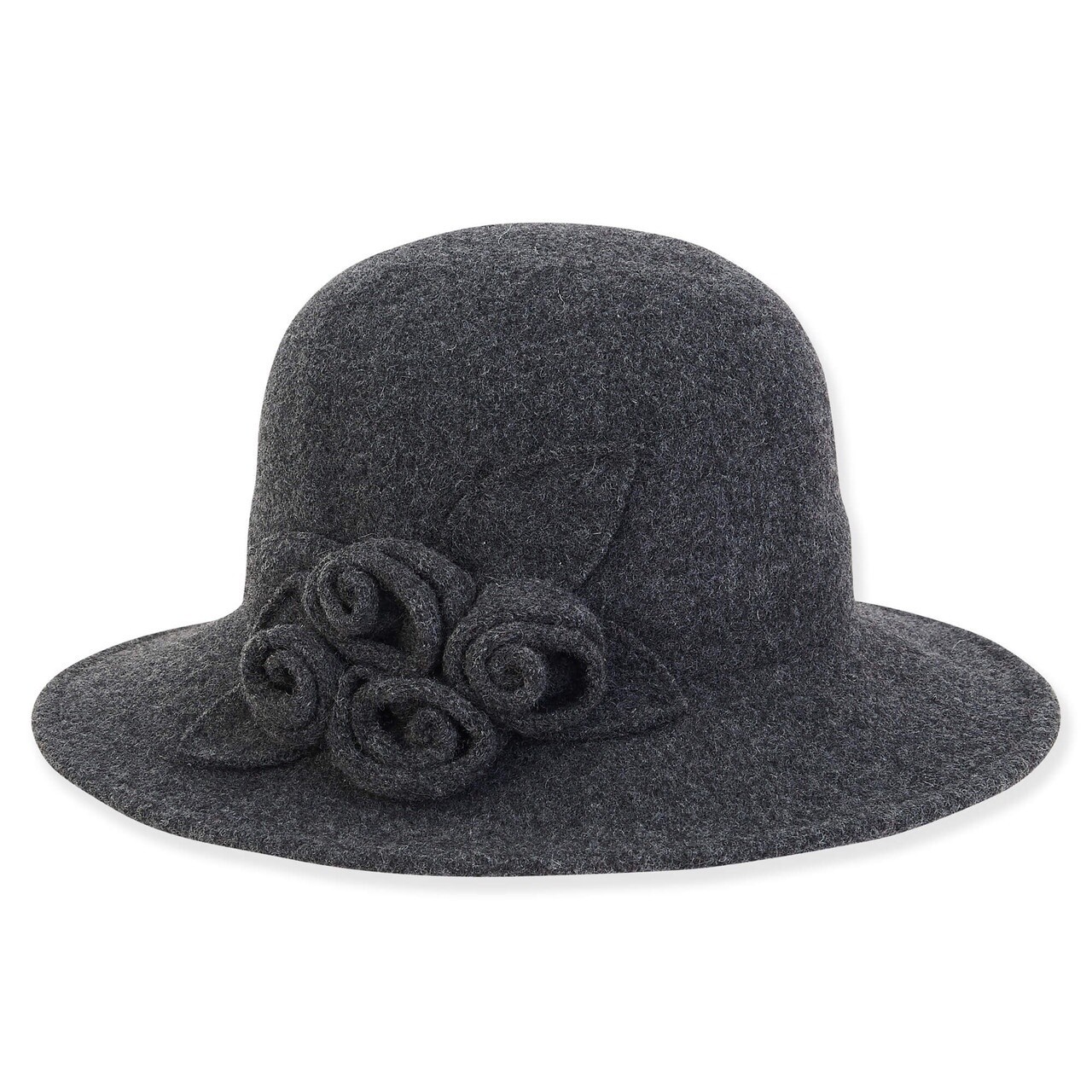 AD1433 | Women&#39;s Soft Wool Floppy Self Rossets Trim, Size: OSFM Adjustable, Colour: A Grey