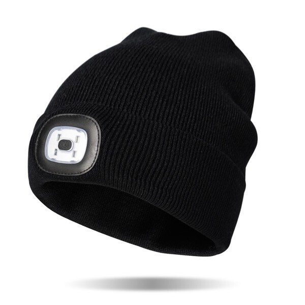Night Scope™ Rechargeable LED Beanie, Size: O/S, Colour: Black