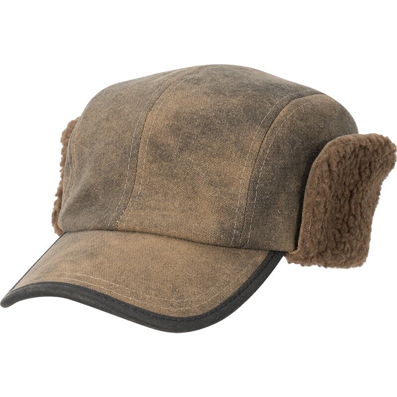 Kelvin Cotton Winter Hat w/ Earflaps, Size: Medium, Colour: Brown