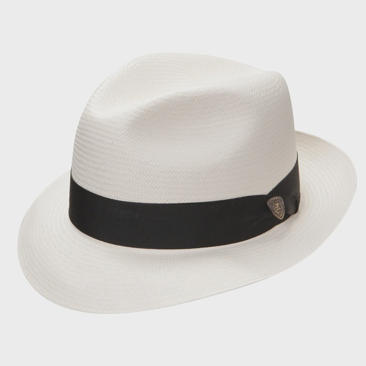 Center Dent Shantung Straw Fedora Hat, Colour: Bleach, Size: 7