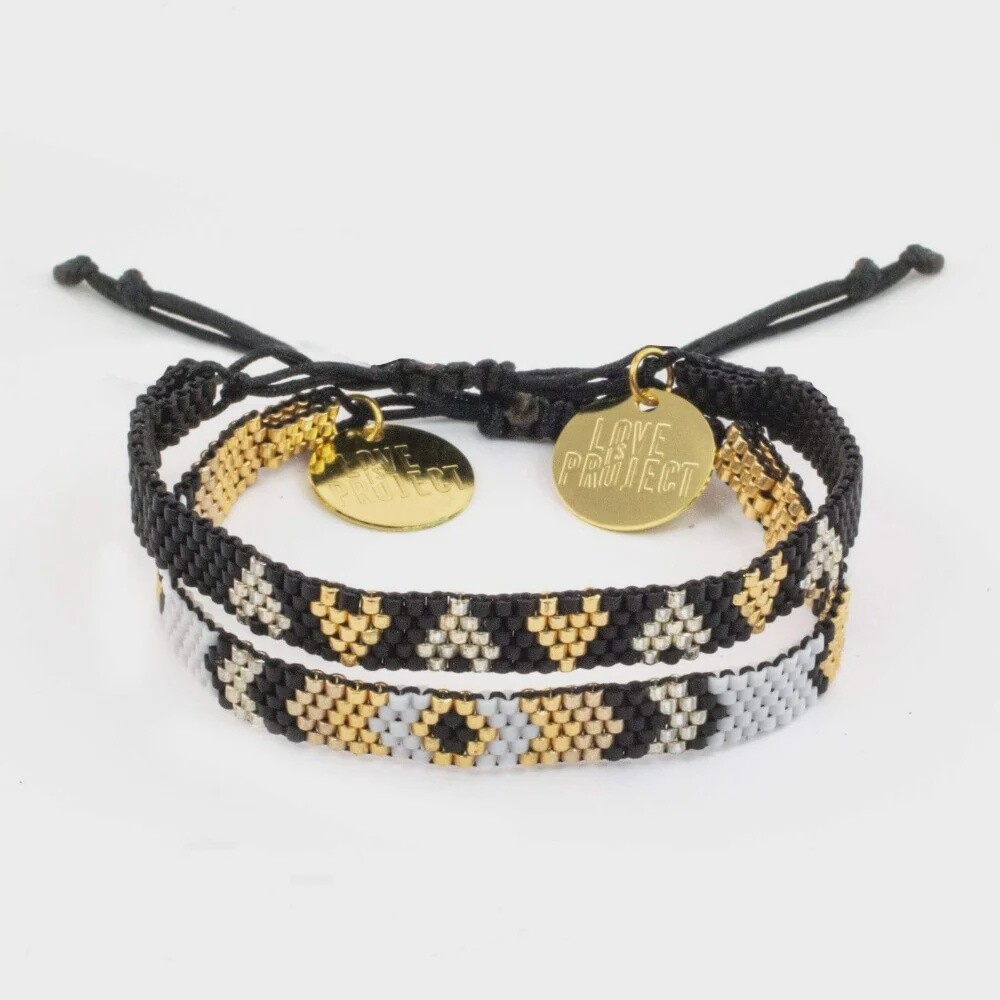CHAQUIRA BRACELET SET (OF 2) - BLACK &amp; BROWN