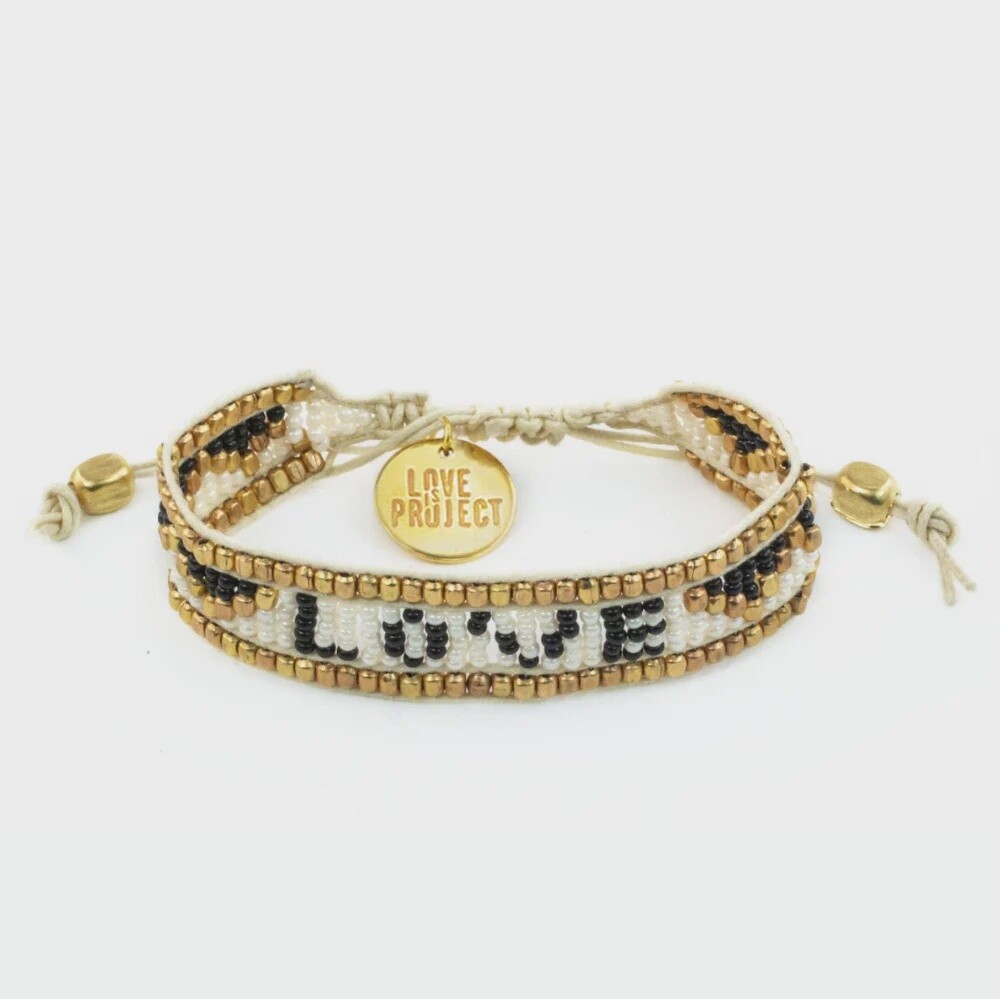 TAJ LOVE BRACELET - WHITE &amp; BLACK