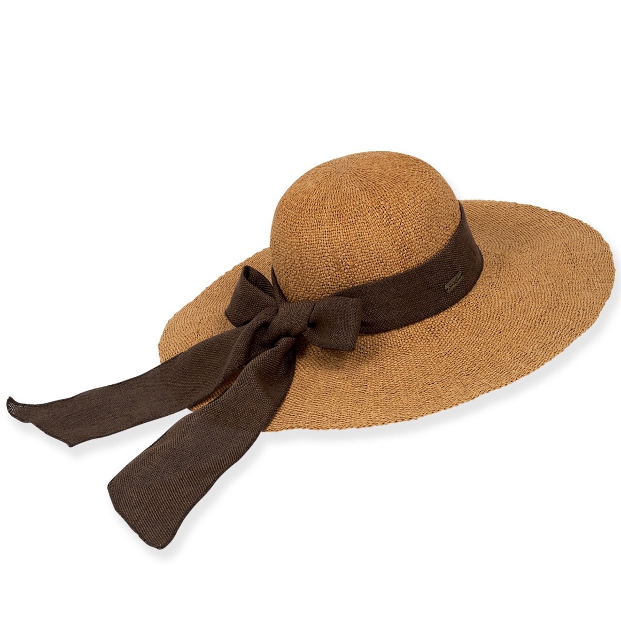 HH1234 Paper Straw Wide Brim Floppy Hat, Size: O/S, Colour: Tan C