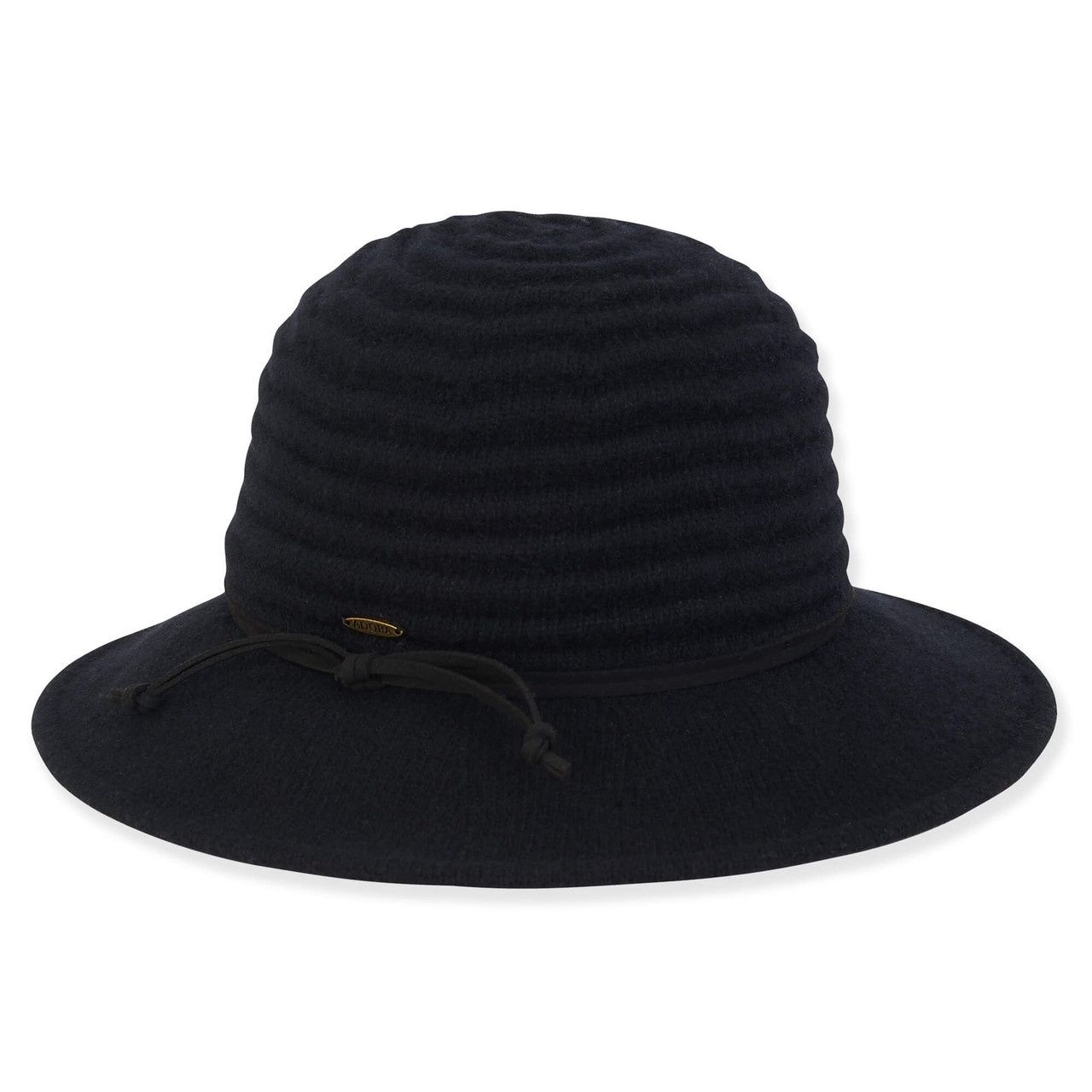 AD1517 Women&#39;s Soft Wool Floppy Suede Trim, Colour: A Black