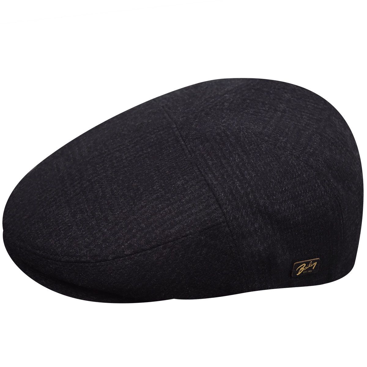 Ormond 5 Panel Wool Cap, Colour: Black Plaid, Size: Small