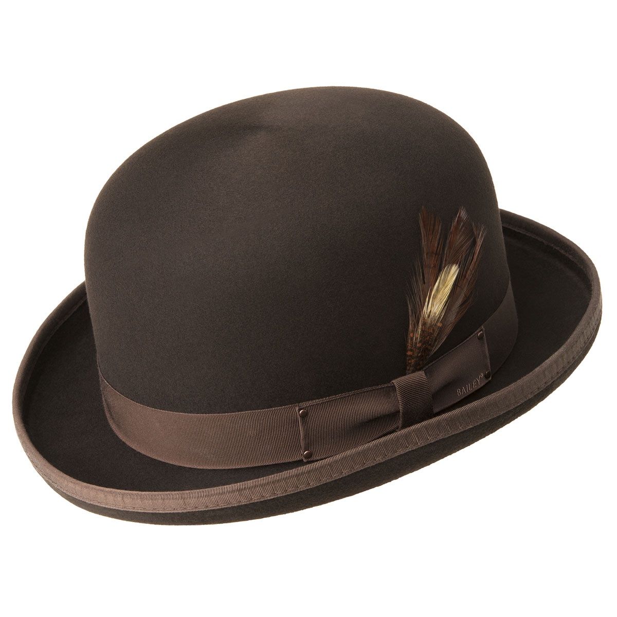 Derby/Bowler Wool Felt Hat, Size: Small, Colour: Brown