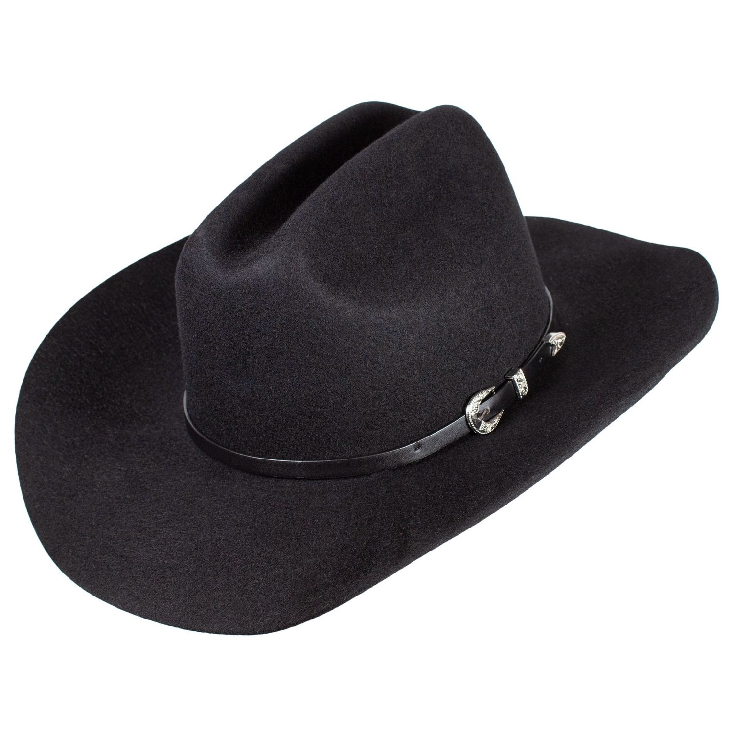 Texas Hold &#39;Em Wool Felt 1X Cowboy Hat, Size: Small, Colour: Black