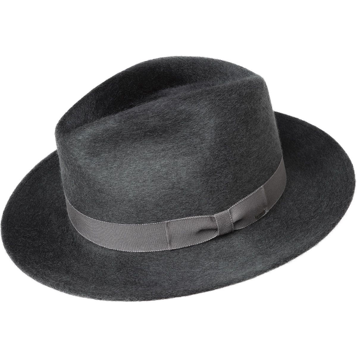 Criss LiteFelt Wool Teardrop Fedora, Size: Small, Colour: Elephant Grey Swirl
