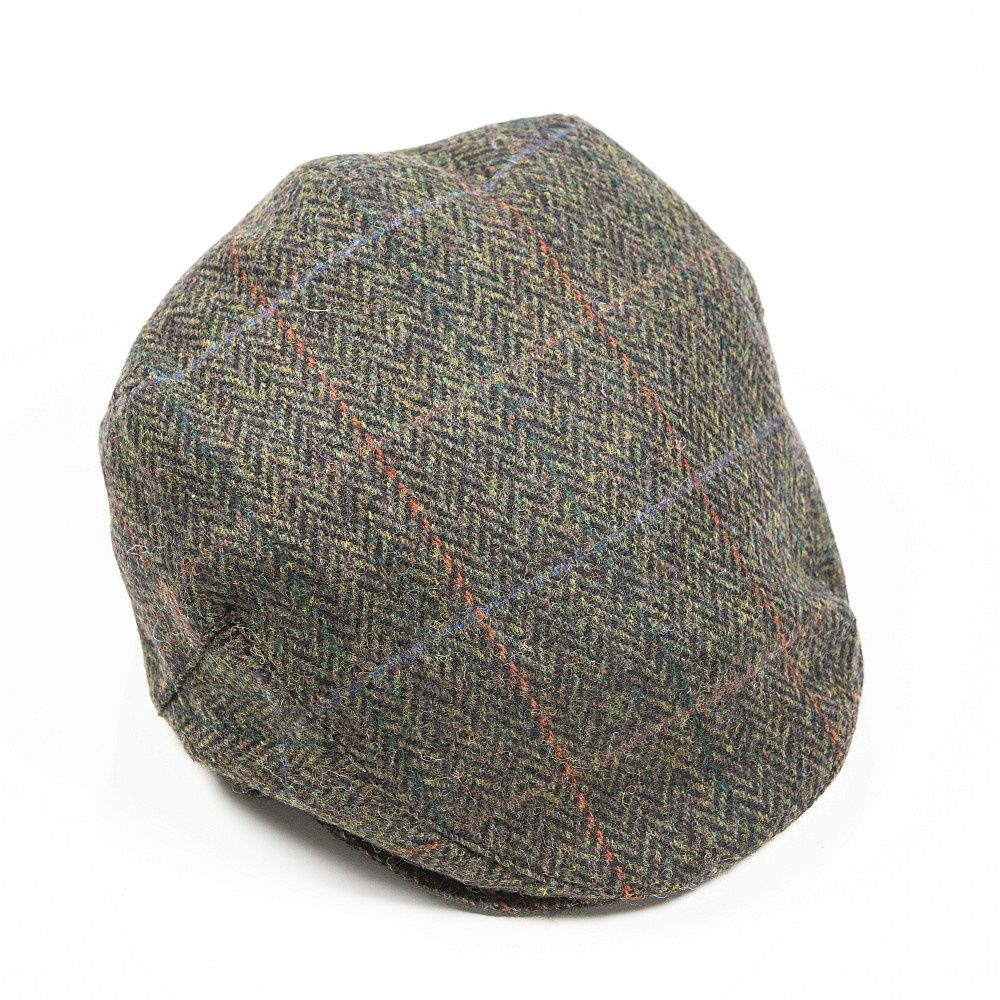 Irish Tweed Cap Dark Green Black Herringbone, Size: Small