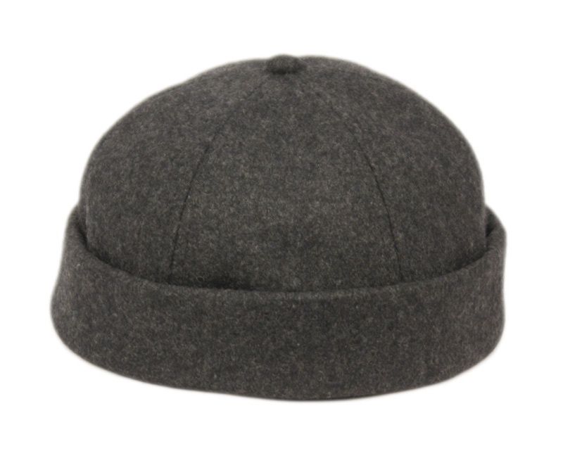 BN4075 | Rolled Cuff Wool Blend Retro Skullcap/Docker, Colour: Charcoal, Size: O/S