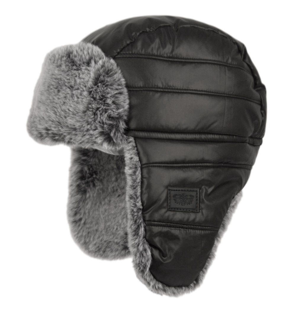 KTP6078 | Kids Winter Trapper Hat With Fur Lining, Colour: Black, Size: Kids 4-7
