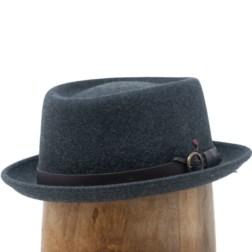 47932 | Porto Porkpie Wool Hat, Colour: Dark Grey Mix, Size: 57cm Medium
