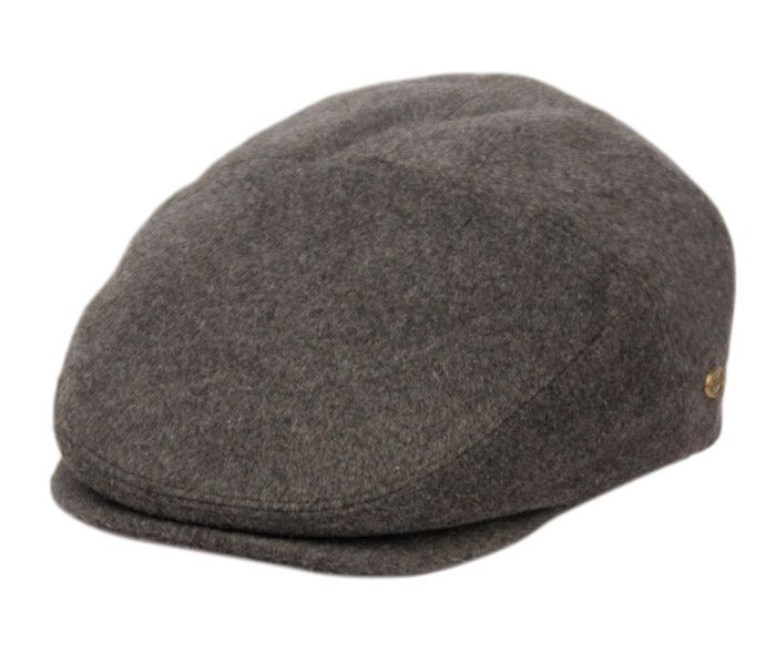 Brushed Wool Solid Ivy Caps W/Satin Quilted Lining IV3009, Colour: Charcoal Grey, Size: S/M
