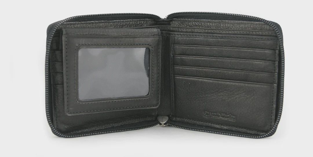 1225 | RFID Zipper Passcase Wallet, Colour: Black