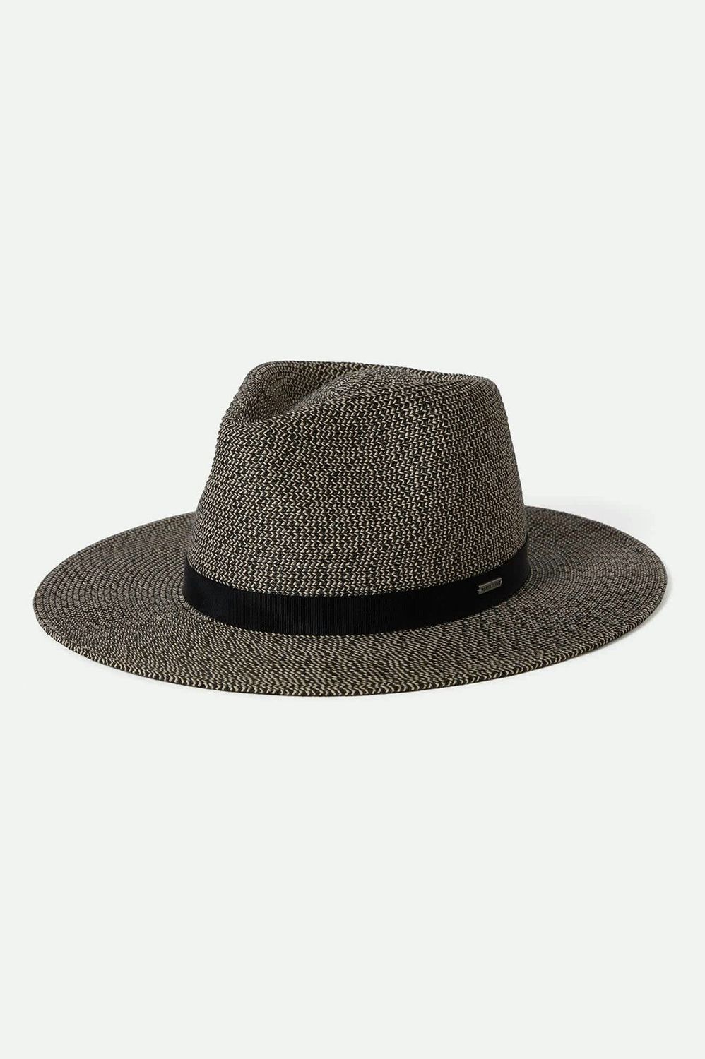 Carolina Straw Packable Travel Hat, Colour: Black/Natural, Size: XS