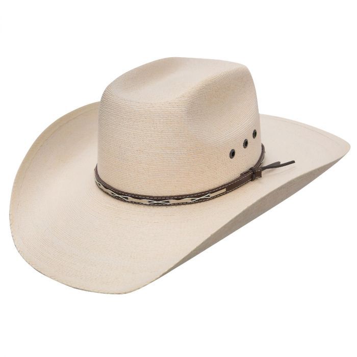 Square Eyelets Straw Bullrider Cowboy Hat, Size: 7 3/4