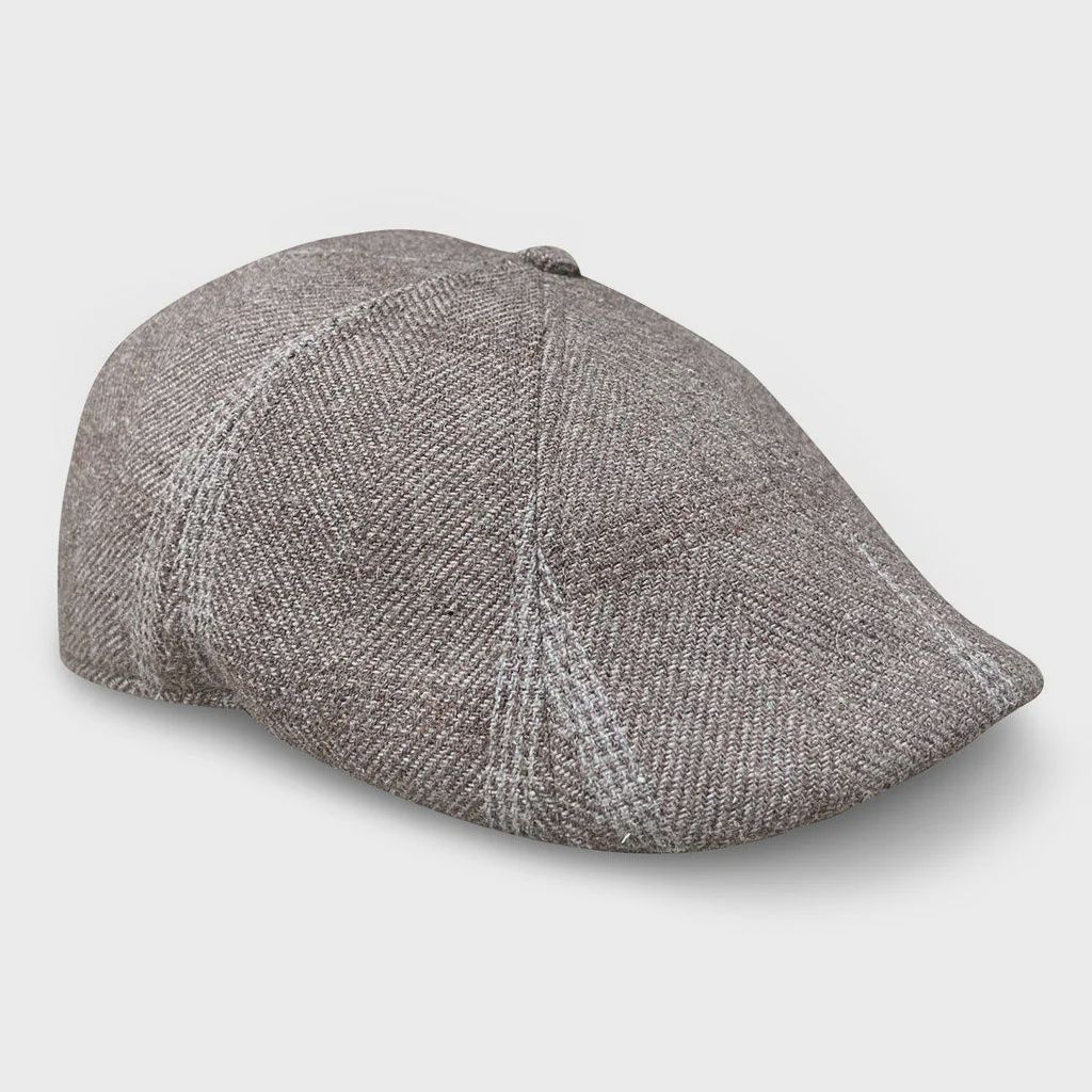 Steel Rose Plaid Peaky Boston Scally Cap, Size: Small
