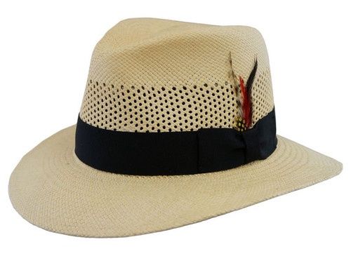 Bayou Handwoven Vented Panama, Colour: Natural, Size: Small