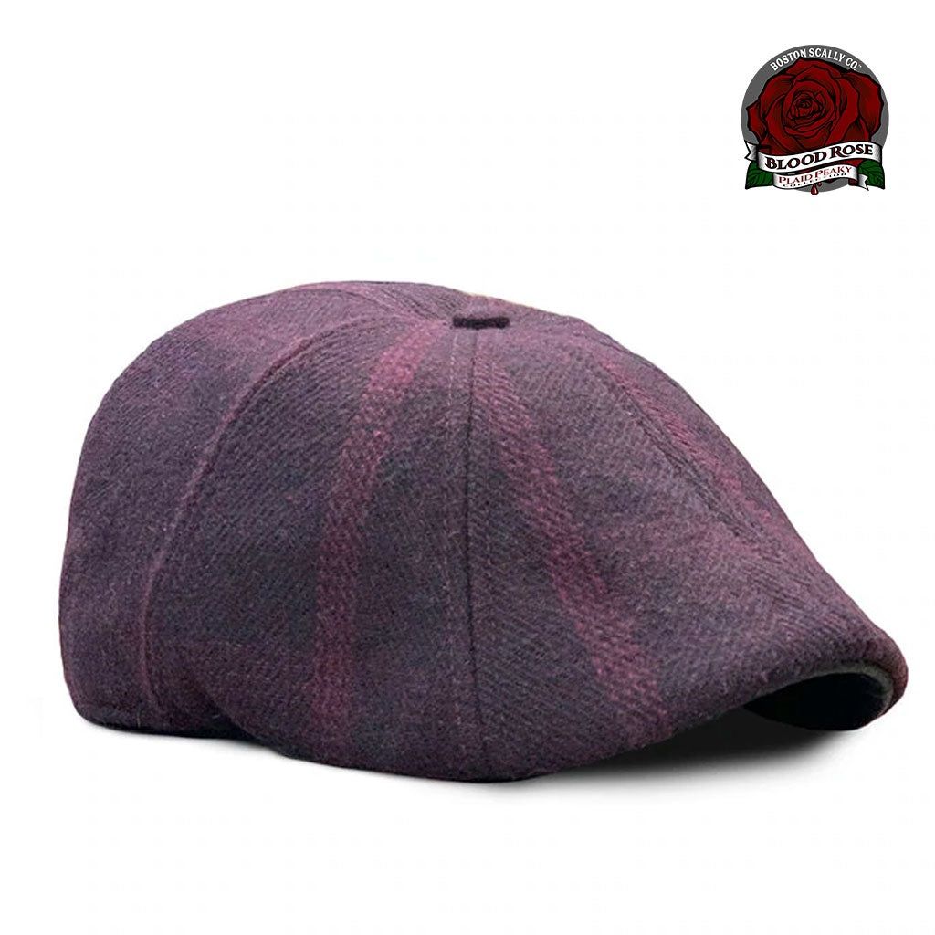 Blood Rose Plaid Peaky Boston Scally Cap, Size: Small