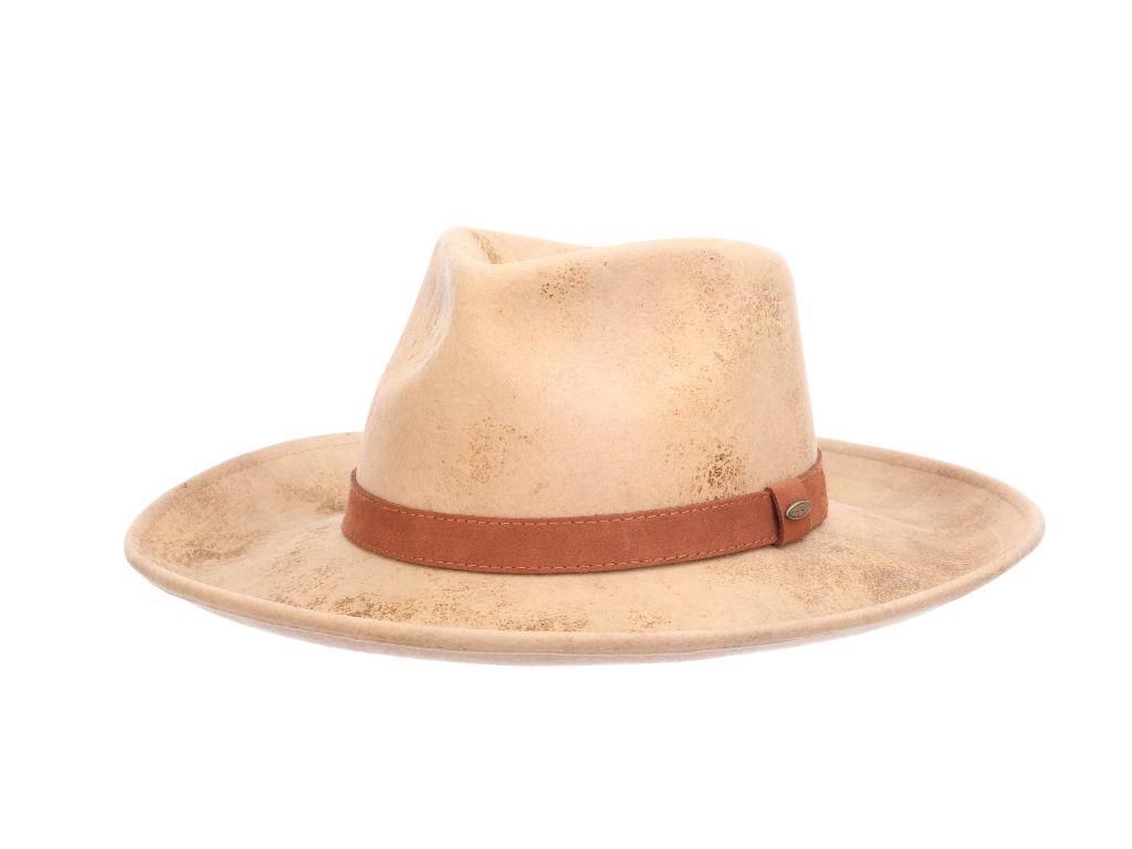 Arizona Distressed Wool Felt Safari, Colour: Tan, Size: O/S