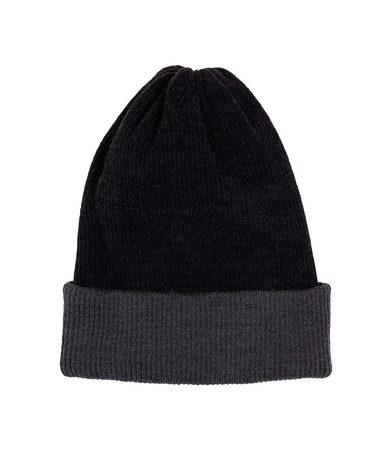 Alpaca Beanie - Reversible Ribbed, Colour: 01 Night, Size: O/S