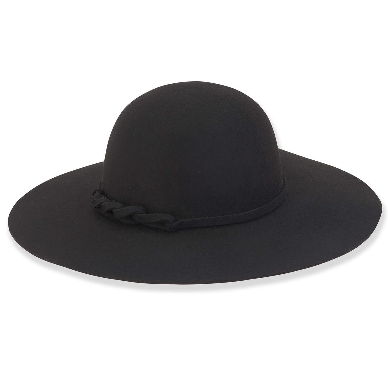 AD1260 Wool Felt Round Crown, Colour: Black, Size: O/S