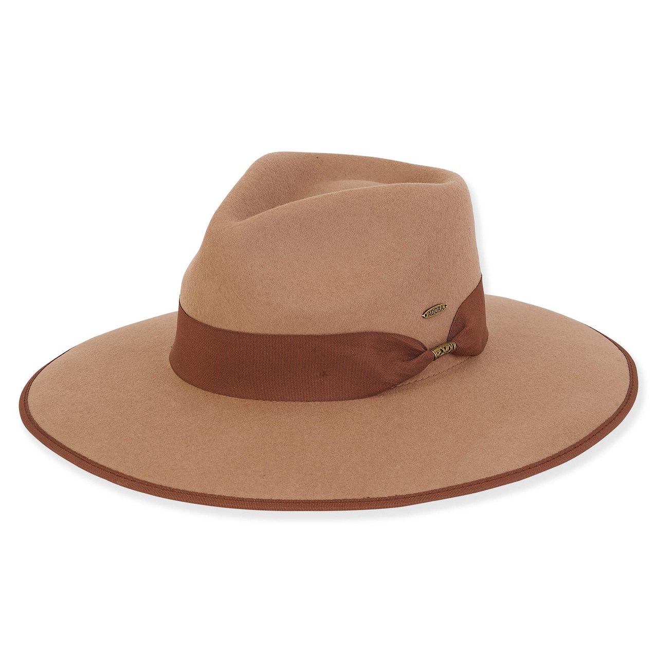 AD1509 Women's Wool Felt Safari Ribbon Bead Trim, Colour: Light Brown, Size: O/S
