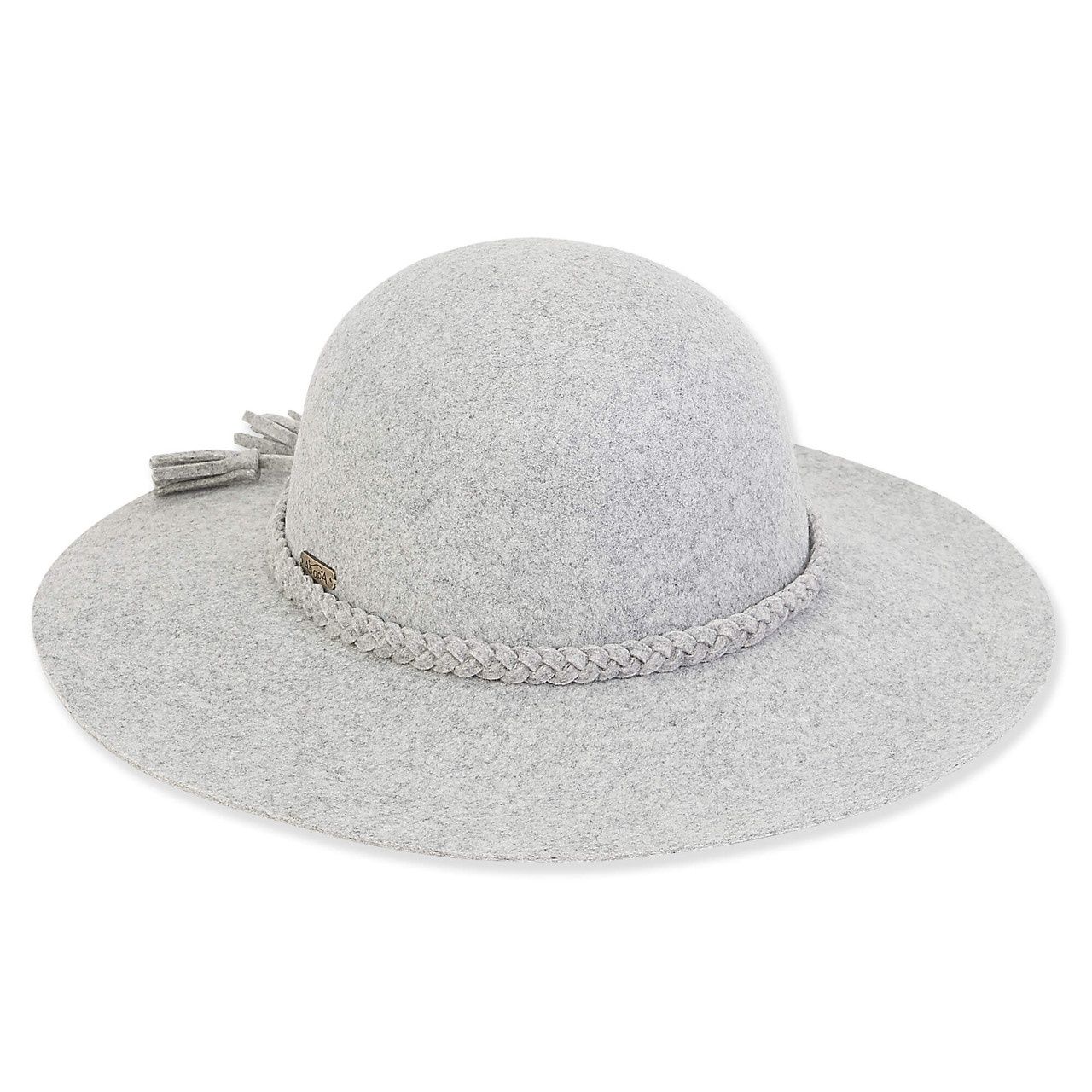 AD951 Wool Felt Round Crown, Colour: Grey, Size: O/S