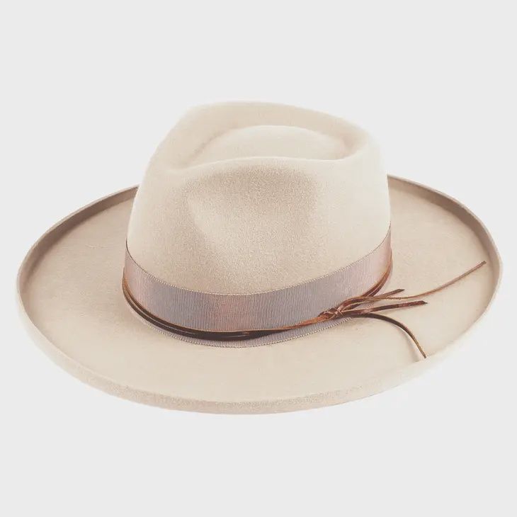 Tan Flat Brim Fedora | 7207, Colour: Tan, Size: O/S