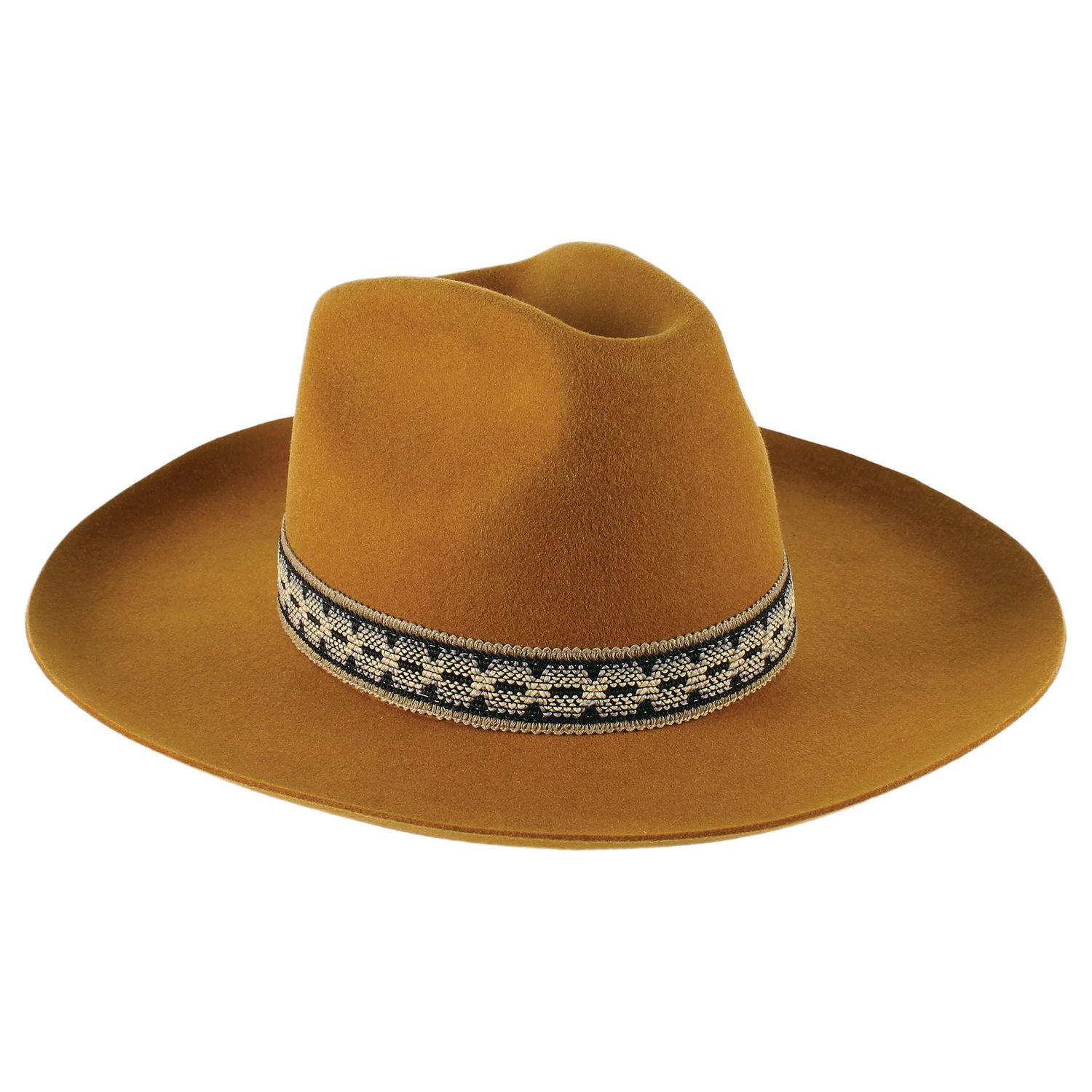 Wool Felt Cowboy Curled Brim | 7419, Colour: Gold, Size: O/S