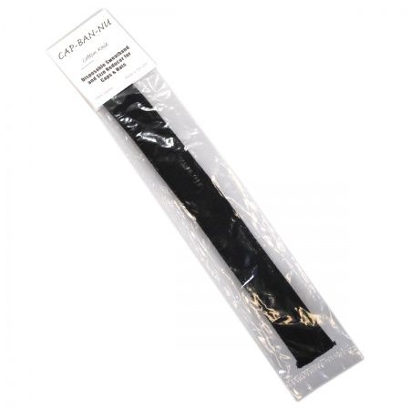 Cotton Disposable Sweatband and Size Reducer | 1/2 Size, Colour: Black, Size: O/S