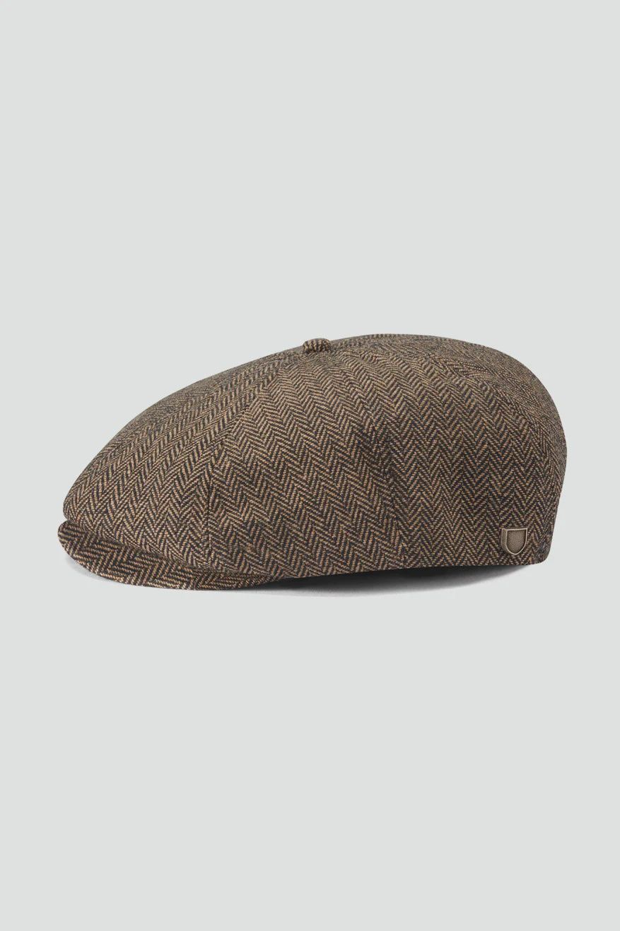 Brood Snap Newsboy Cap, Colour: Brown/Khaki, Size: XS