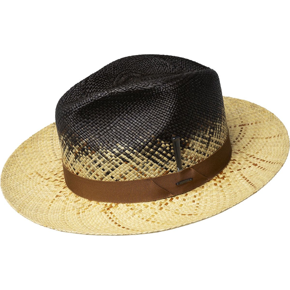 Warlick Panama Hat, Colour: Charcoal/Rust, Size: Small