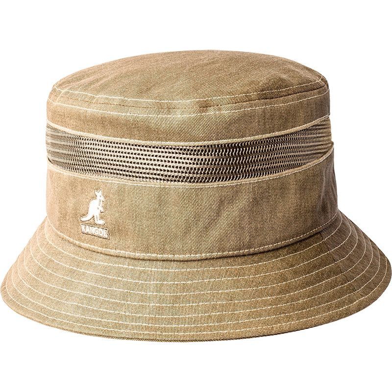 Distressed Cotton Mesh Bucket, Colour: Oat, Size: S/M