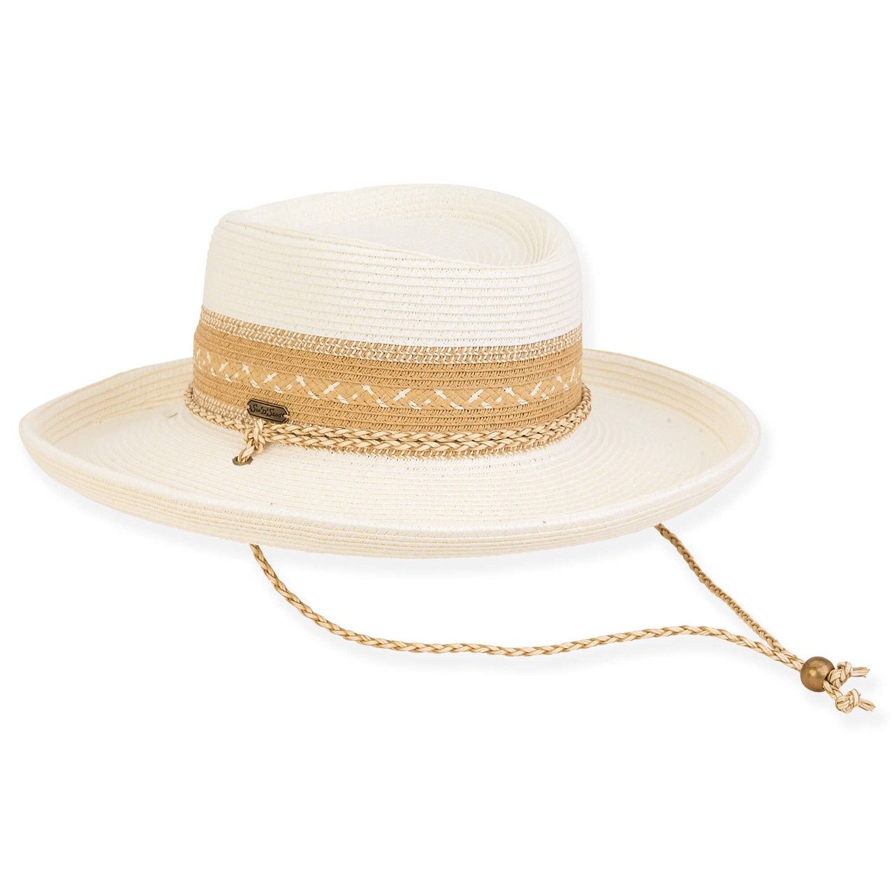 HH2933 Maslin Paper Braid Gambler Hat, Colour: Ivory A, Size: O/S