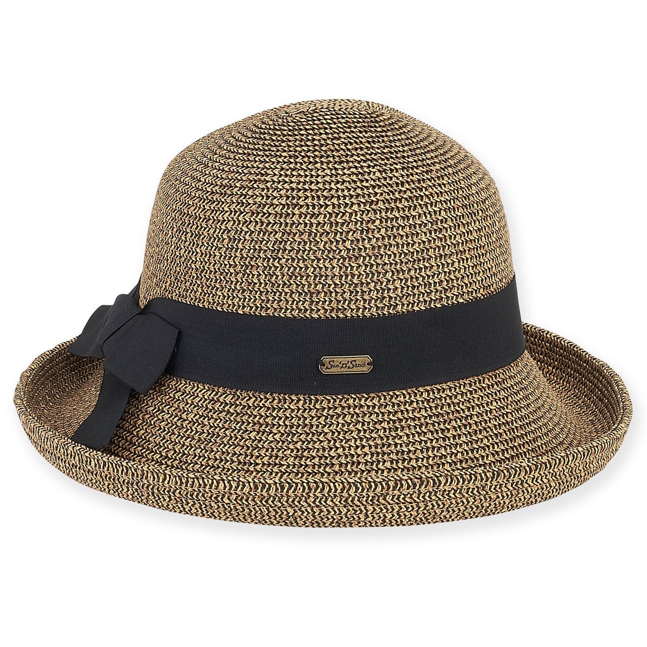 HH1793 | Paper Braid Up Brim Hat, Colour: Black C, Size: O/S