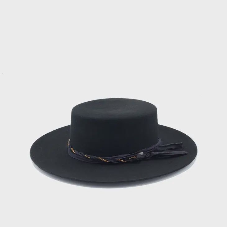 Morning Star Bolero Wool Felt Hat, Colour: Black, Size: Small 55