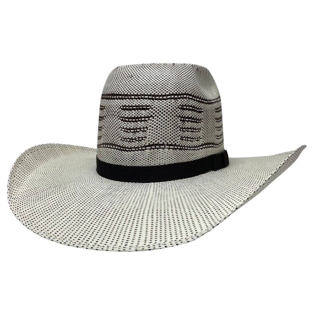Trail Boss Open Crown Straw Cowboy Hat, Colour: Bicolor, Size: Small
