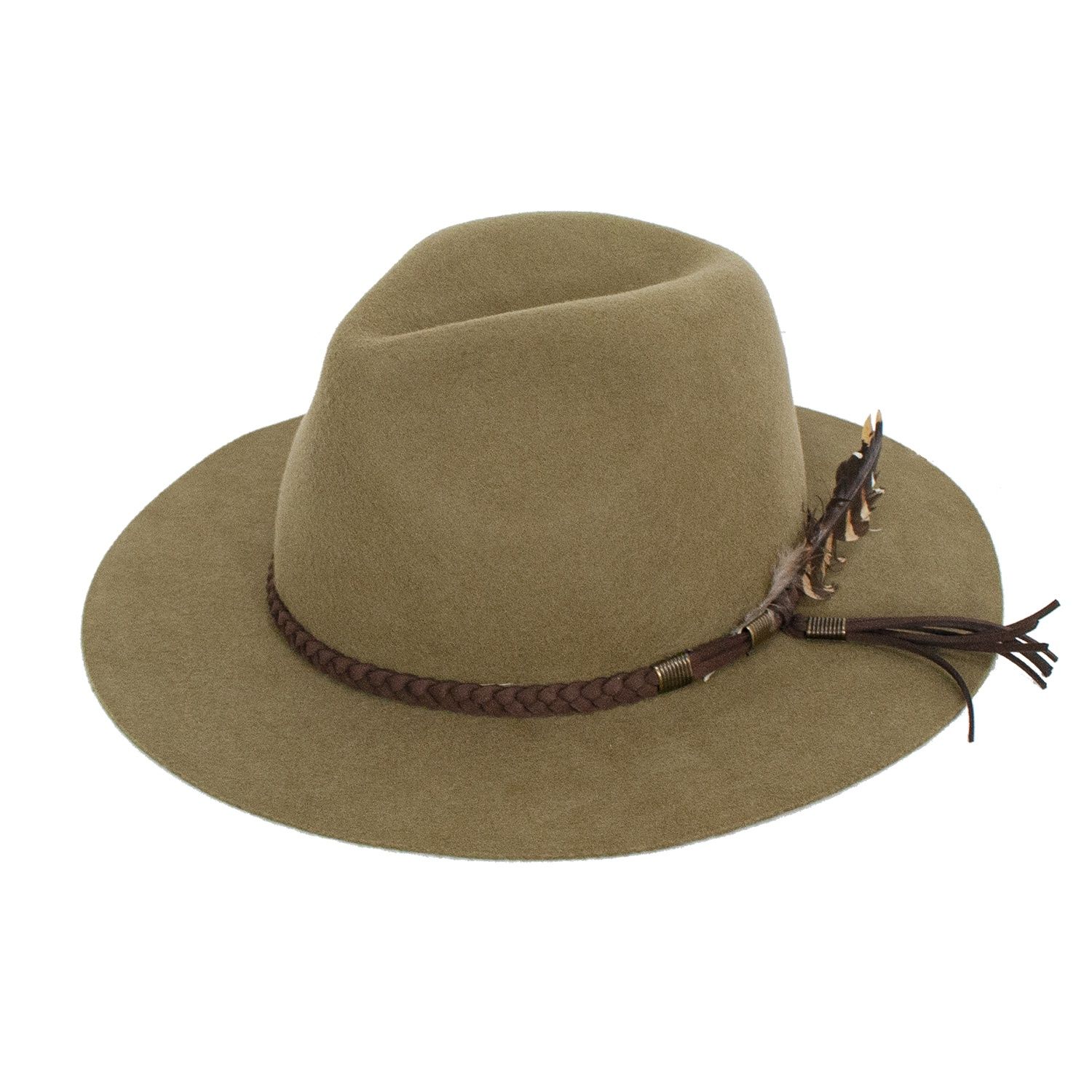 Montana Wool Felt Safari Hat, Colour: Olive, Size: One-Size