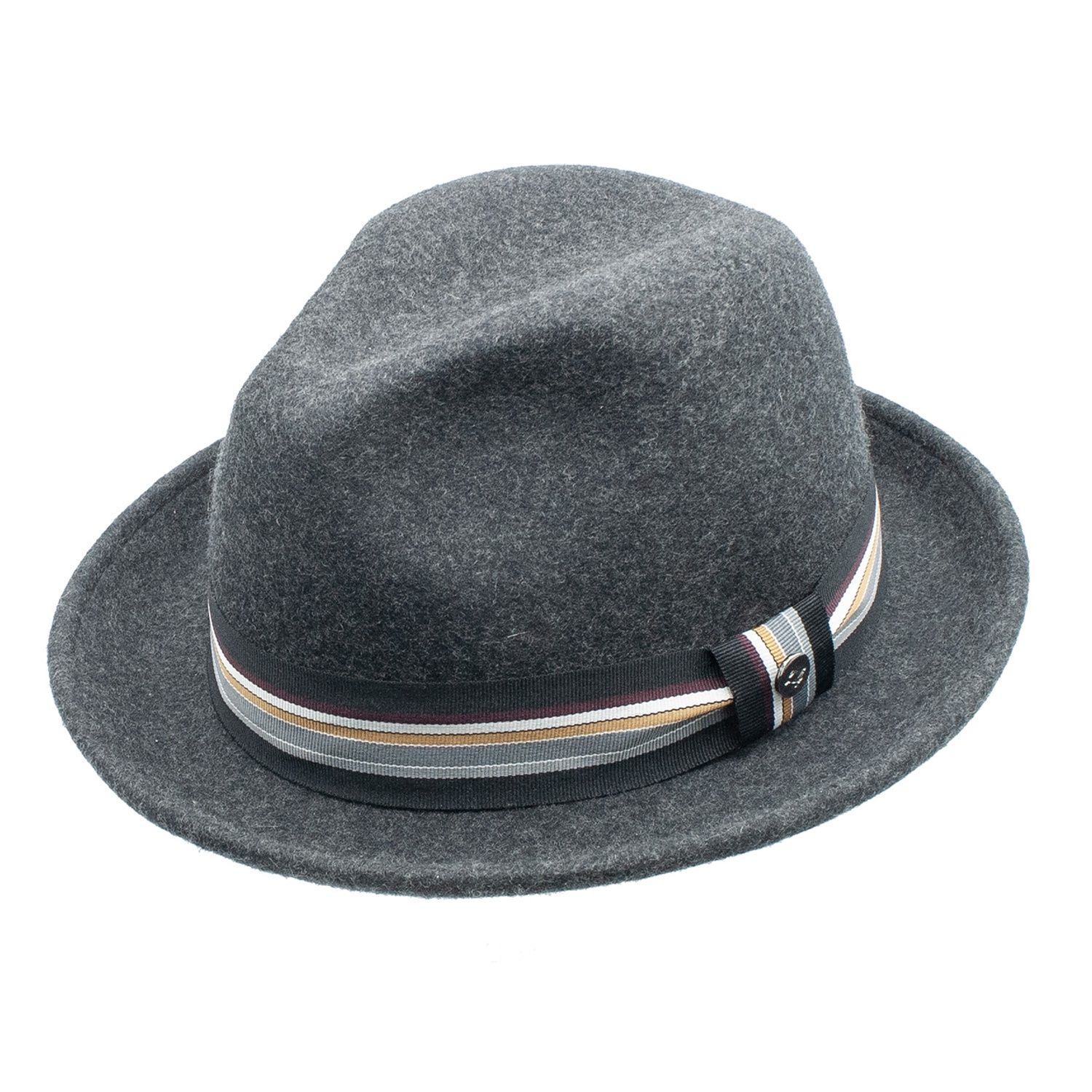 Rodney Wool Felt Fedora, Colour: Grey, Size: One-Size