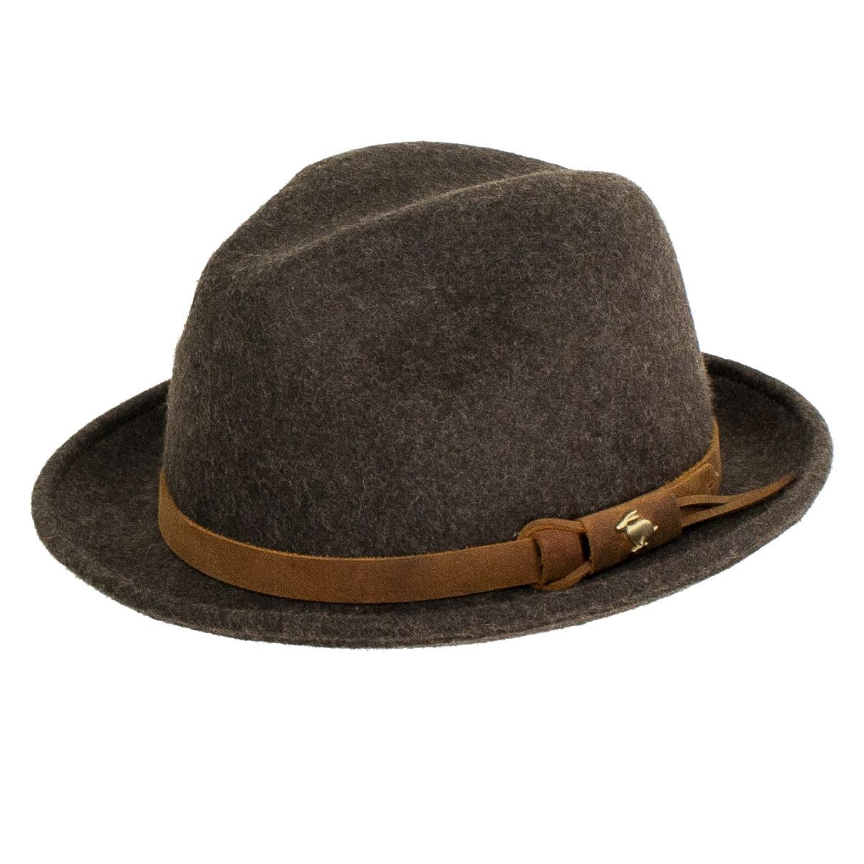 Gideon Wool Felt Fedora, Colour: Dark Brown, Size: One-Size